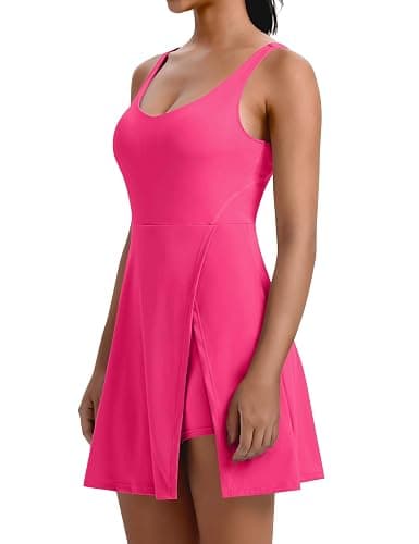 FOMELY Tennis Dress for Women, U Neck Workout Dress with Built in Shorts and Bra for Sleeveless Golf Dresses for Women thumbnail 3