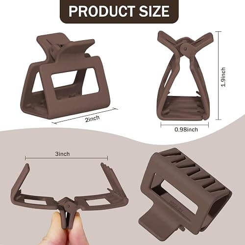 6 Pack Claw Clips Hair Clips for Women Girls Medium Rectangle 2 Inch Small Hair Clips for Thin or Medium Thick Hair thumbnail 3