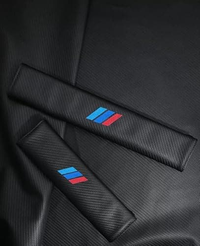 2PCS Car Seat Belt Cover for BMW, Carbon Fiber Seatbelt Shoulder Protection, Soft Car Seat Belt Strap Cushion Protect Your Neck and Shoulder, Car Accessories Seat Belt Pad for Car Truck (Black) thumbnail 6