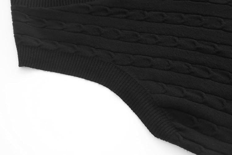 SUNSESS Sleeveless Jumpers for Women V Neck Cable Knit Sweater Vest Chunky Ribbed Pullover Tank Top thumbnail 4