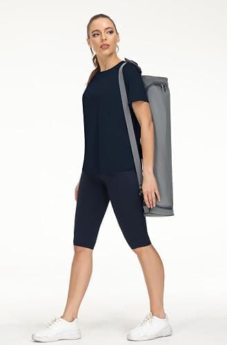 THE GYM PEOPLE Women's Short Sleeve Workout Shirts Breathable Yoga T-Shirts with Side Slits Athletic Tee Tops thumbnail 6