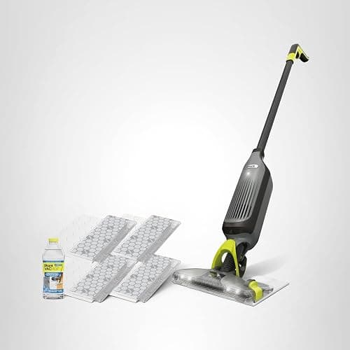 Shark VACMOP Cordless Hard Floor Cleaner, Vacuum and Spray Mop, Powerful Suction, Lightweight, LED Headlights, Includes 4 Disposable Pads, 12oz Multi-Surface Cleaning Solution, Gray, VM252 thumbnail 12