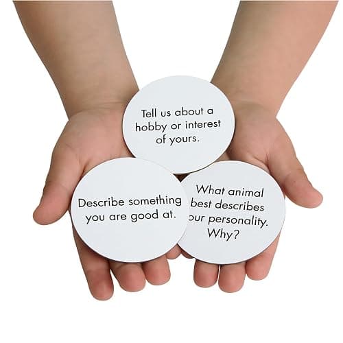 Really Good Stuff Morning Meeting Chips for Kids - Conversation Starters for PreK through Elementary Classrooms - Students Learn & Improve Communication, Listening, & Vocabulary Skills - Sturdy & Waterproof - Included: 40 Unique Meeting Chips, 6cm - Morning Meeting Chips thumbnail 4