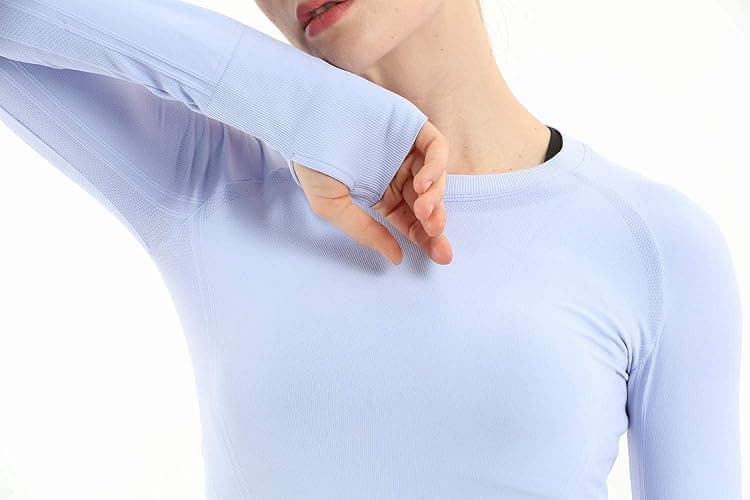 MathCat Seamless Workout Shirts for Women Long Sleeve Yoga Tops Sports Running Shirt Breathable Athletic Top Slim Fit thumbnail 6