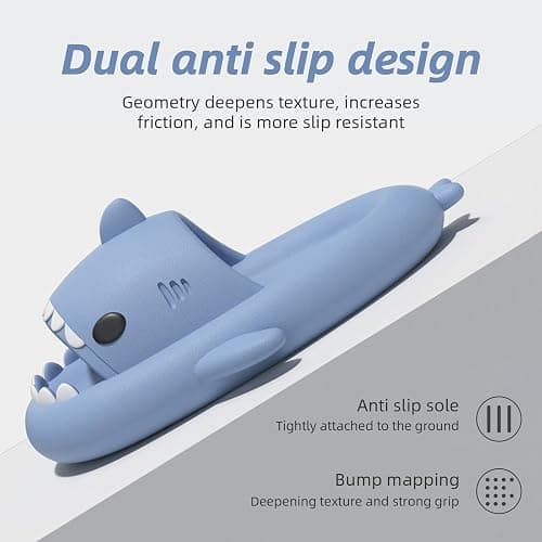 rosyclo Shark Cloud Slippers, Shark Cute Slides for Women Man,Summer Slipper Sandals for Boys Girls Spa Platform Shoes Non-Slip Beach Open Toe Beach Sandals Shower Couple Shoes thumbnail 3