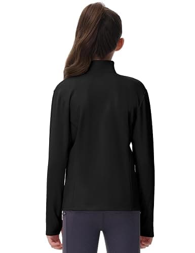 MoFiz Girls Long Sleeve Equestrian Riding Shirt Soft Thermal Half Zip Fleece Lined Jacket for Winter Horseback Riding Kids thumbnail 5