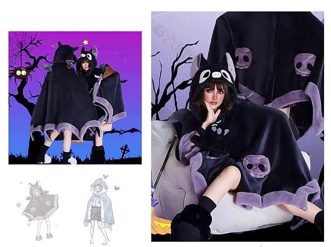 NKYJSJLY Cute Halloween Wearable Blanket Hoodie thumbnail 5
