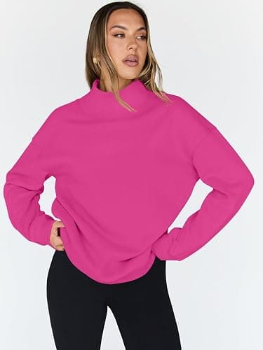 Trendy Queen Womens Oversized Sweatshirts Turtleneck Pullover Long Sleeve Hoodies Tops Fall Fashion Outfits 2025 Clothes thumbnail 2