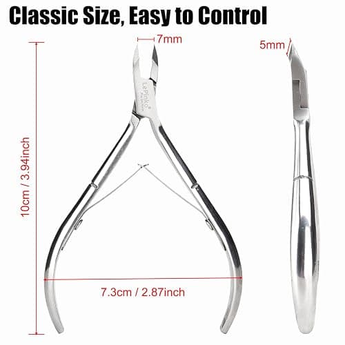 LePinko 4 Packs Upgraded Cuticle Trimmer kit, Sharp Dead Skin Clipper, Labor-saving Cuticula Remover for Fingernail Toenail, Manicure Pedicure Tool for Women Men, 5mm Jaw - 4PACK thumbnail 6