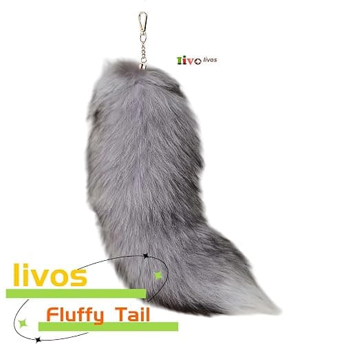 Iivos Fluffy Therian Fox Tail Keychain - Soft Plush Accessory for Cosplay, Ren Faire, and Everyday Use - Detailed Design thumbnail 2
