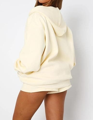 JEIBKOUY Oversized Zip Up Hoodie for Women Fleece Long Sleeve Hooded Sweatshirts Cute Y2k Jackets Casual Fall Winter Clothes thumbnail 4