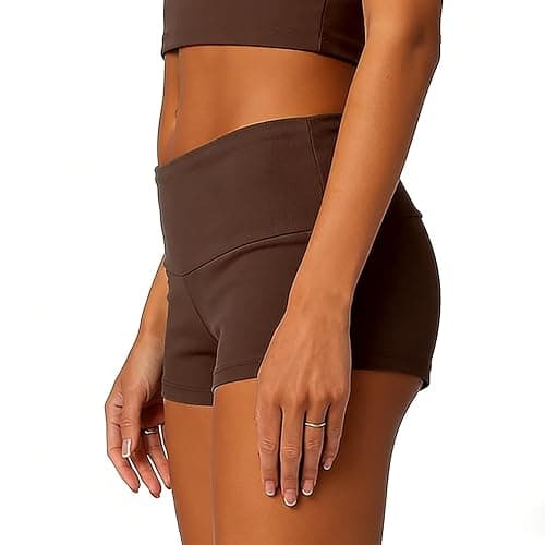KMBANGI Womens Fold Over Shorts Elastic Waist Y2k Lounge Shorts Foldover Cute Pajama Micro Bottoms Mini Shorts Sleepwear thumbnail 4