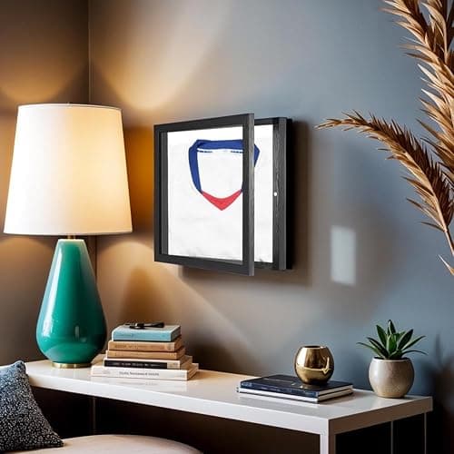 T Shirt Display Frame,Solid Wood T-Shirt Display Frame with UV Protection Acrylic,for S/M/L Shirts,T-Shirt Picture Frame,Wall Mount or Desktop Display Case for T-Shirts, Jerseys, Memorabilia thumbnail 2
