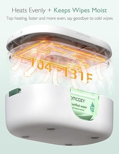 Momcozy Baby Wipe Warmer, Innovative Spring Design, Large Capacity Wipes Dispenser, Fast and Even Heating, 4 Modes of Temperature Heating Control, Diaper Wipe Warmer with Night Light - Regular thumbnail 3