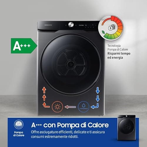 Samsung Asciugatrice DV16DG8600BVU3, 16 kg, Pompa di Calore, Wifi, AI Dry, Programma Igienizzante, Carica Frontale, 68,6L x 98,4H x 84,4P cm thumbnail 5