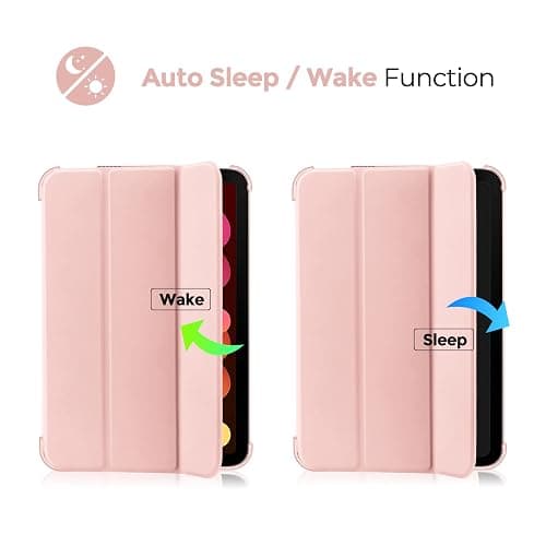 ProCase Smart Case for iPad mini 7 A17 Pro 2024/iPad Mini 6 2021 8.3 Inch iPad mini 7th/6th Gen Case, Hard Back Cover for iPad mini 8.3" 7th Gen A2995/A2996/A2993/6th Gen A2567 A2568 A2569 -Pink thumbnail 8