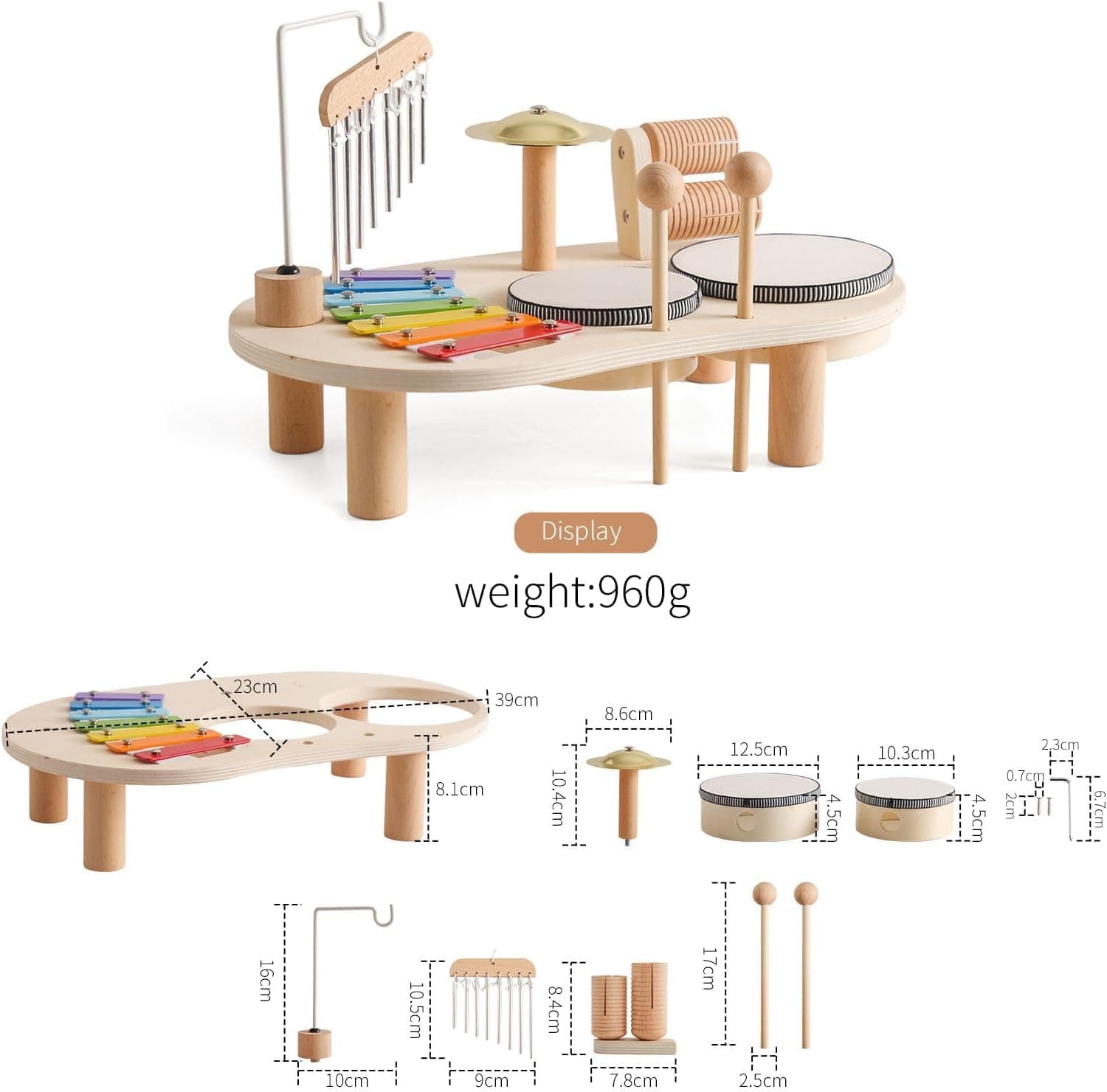 IEATFO Kids Drum Set for Kids Musical Instruments 7 in 1 Baby Musical Toy Montessori Xylophone Drum Kit Toys for Boys Girls Months Birthday Gifts thumbnail 3
