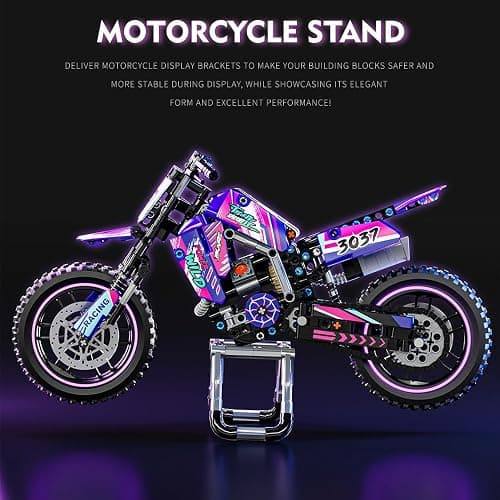 Mesiondy Pink Motorcycle Toy Building Blocks Set,Stem Bricks Sets,Toys Build A Model Motorcycle, (476 Pieces) for Boys Girls & Adults Kids Boys Ages 6 7 8 9 10 11 12+ (red) thumbnail 4