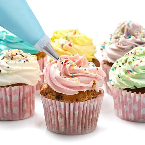 Piping Bags and Tips Set, Cakes Decorating Kit Supplies with 3 Reusable Pastry Bags, 18 Frosting Tips, 3 Couplers, 3 Bag Ties, 3 Cake Scraper, 1 Cake Decorating Tools for Cookie Icing thumbnail 2