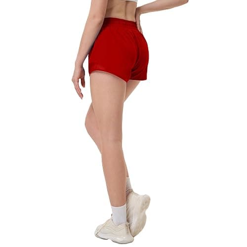 Aurefin High Waisted Athletic Shorts for Women, Womens Plus Size Running Workout Shorts with Liner and Zip Pocket 4 inch thumbnail 3