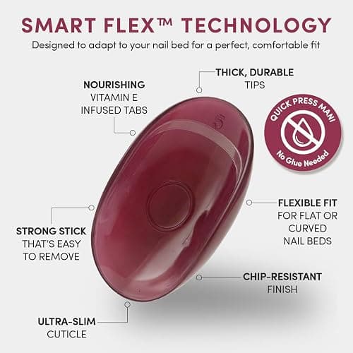 Glamnetic Quick Press Mani - No Glue Press On Nails, Just Peel and Stick, Oval Extra Short Nails, Mess Free, Salon Quality Stick On Nails, Nude Glazed | in 15 Sizes - 30 Nail Kit thumbnail 6
