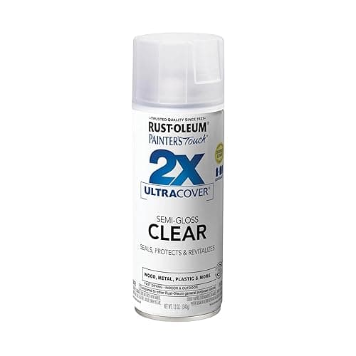Rust-Oleum 249859 Painter's Touch 2X Ultra Cover Spray Paint, Semi-Gloss Clear , 12 Ounce (Pack of 1) - Semi-Gloss Clear - 12 Ounce (Pack of 1) - Semi-Gloss