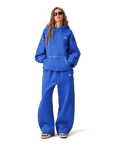 Aelfric Eden Sweatsuits Women 2 Piece Outfit Fall Fleece Tracksuit Matching Oversized Hoodies Baggy Sweatpants Set thumbnail 4