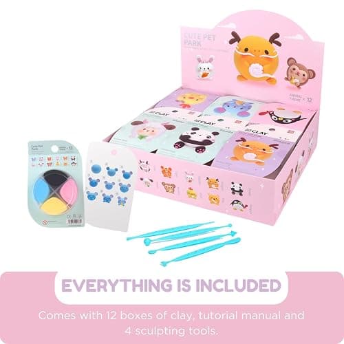 LOUFOR Air Dry Clay Kits - Modeling Clay for Kids, Ultra Light & Soft, Safe & Non-Toxic, DIY Airdryclay Kit with Sculpting Tools and Tutorials, Creatible Art Crafts Toys Gifts for Boys Girls thumbnail 7