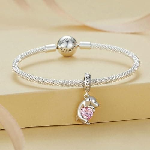Hunde-Charm, 925er-Sterlingsilber, Katze, Pferd, gepunkteter Hund, Bulldogge, Pudel, Golden Retriever, Tier, Haustier, Weihnachtsanhänger für Pandora-Charm-Armband, Einheitsgröße, Sterling-Silber thumbnail 4