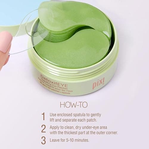 Pixi DetoxifEYE Depuffing Hydrogel Under-Eye Patches, Cucumber, Hyaluronic Acid & Caffeine for Puffy Eyes and Dark Circles, Hydrate Eye Area, 30 Pairs, 60 Patches thumbnail 4