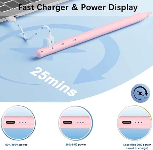 Stylus Pen for Apple iPad (2026-2018),Tilt Palm Rejection Fast Charge Stylus Pencil,Apple i Pad Pencil Pro for iPad A16 11/10/9/8/7/6th,Pro 13/12.9/11(M5/4),Air 13/11(M4/3/2),Mini 5/6/7th,Magnetically thumbnail 4