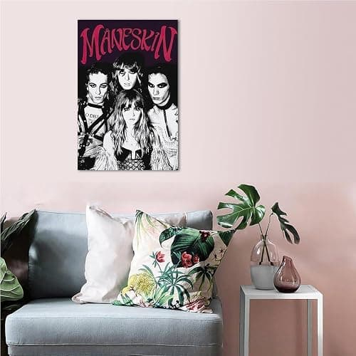 LaBdip Maneskin Rock Band Music Album Cover Canvas Wall Art Picture Print Modern Family Bedroom Decor Posters Unframed 16x24inch thumbnail 3
