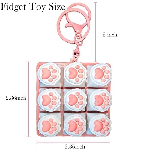 HYuMCCyhT Sound Keyboard Fidget Toy,Fidget Keyboard for Stress Relief, Sound Keyboard Fidget Clicker for Office, School, Travel, Anxiety Keyboard Keychain Gift (Cat's paw 9-in-1) thumbnail 3