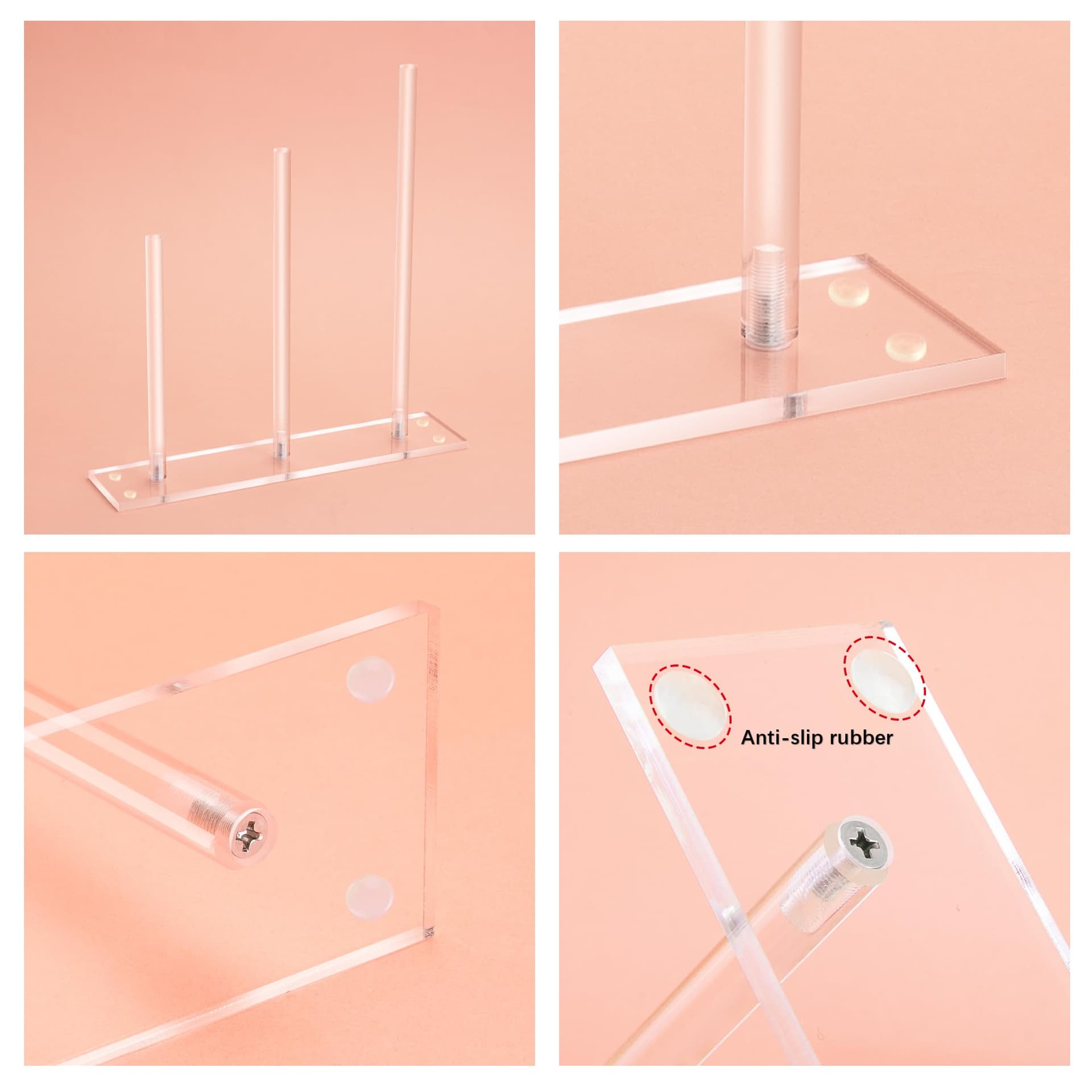 SMUK 3-Tiers Acrylic Scrunchie Holder Stand, Clear Hair Tie Organizer Storage for Women Teen Girls Gifts Scrunchy Hair Accessories Organizer thumbnail 8