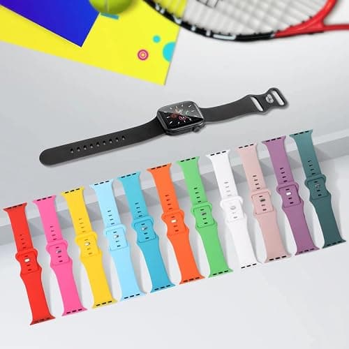15Pack Watch Bands Compatible for Apple Watch Band 38mm 40mm 41mm 42mm 44mm 45mm 46mm 49mm Women Men, Soft Silicone Sport Band Strap for iWatch Bands Series Ultra 11 10 9 8 7 6 5 4 3 2 1 SE thumbnail 2