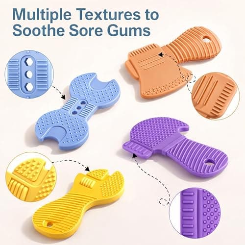 Baby Tool Teether Set, 4 Pack Silicone Textured Teething Toys for Boys 3–12 Months, Wrench Screwdriver Hammer Axe Chew Toys for Teething Relief, Newborn Infant & Toddler Baby Stuff thumbnail 3