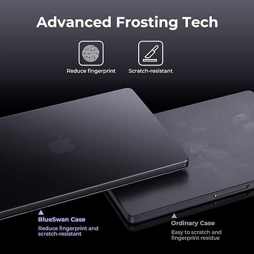 BlueSwan for MacBook Pro 16 inch Case 2025 M4 M3 M2 M1 Pro/Max 2024-2021, Compatible A3403 A3186 A2991 A2780 A2485, Matte Hard Shell Protective Cover, Space Black Clear thumbnail 7