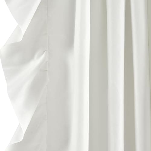Lush Decor Reyna Ruffle Window Curtain Panel Set, Pair, 54" W x 45" L, White - Flowy Curtain Set - Romantic Ruffle Curtains for Bedroom, Living room, or Dining Room - Farmhouse & Cottage Home Decor thumbnail 6