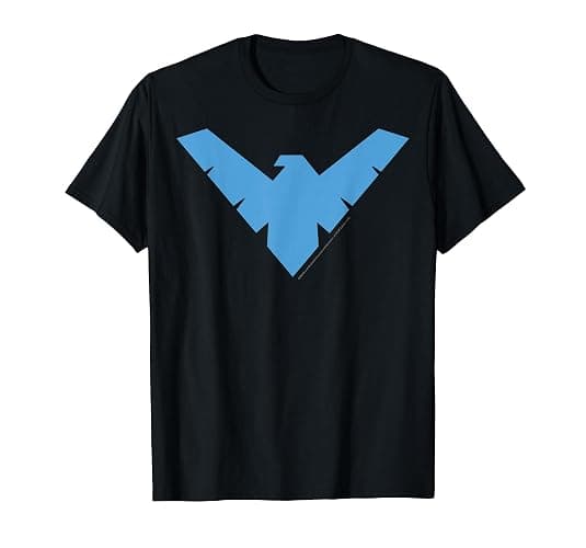 DC Comics Nightwing Classic Superhero Blue Logo T-Shirt - Image 1