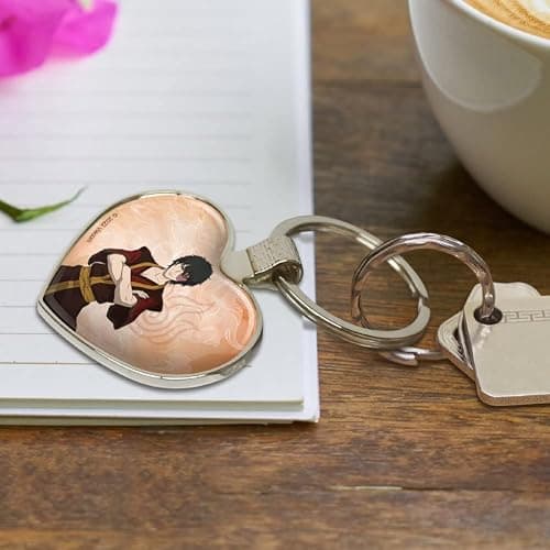 Avatar the Last Airbender Zuko Keychain Heart Love Metal Key Chain Ring thumbnail 3