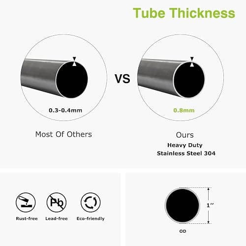 Naiture Stainless Steel Oval Shower Curtain Rod with Ceiling Support for Clawfoot Tub in 48" L X 30" W, Black Finish - 48" L X 30" W - Black thumbnail 6