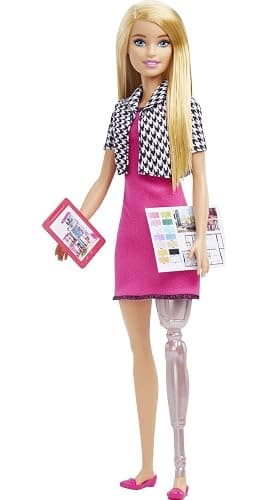Barbie Careers Fashion Doll & Accessories, Interior Designer with Prosthetic Leg in Removable Outfit with Tablet & Design Sheet - Image 1