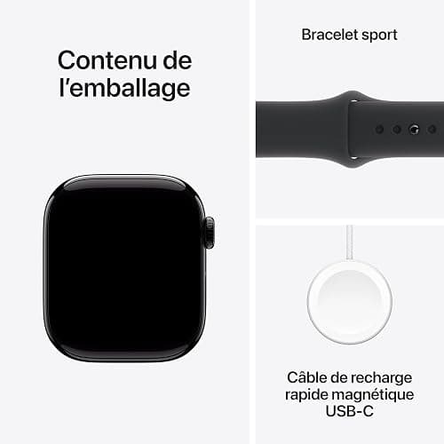 Apple Watch Series 10 [GPS 42mm] Smartwatch with Jet Black Aluminium Case with Black Sport Band. Fitness Tracker, ECG App, Always-On Retina Display, Water-Resistant - S/M - 42mm - Jet Black Aluminium Case With Black Sport Band - GPS thumbnail 6