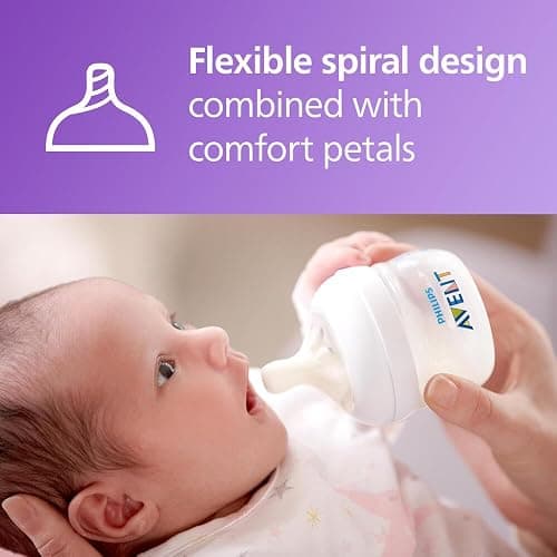 Philips Avent Natural Baby Bottles, with First Flow Nipple, 2OZ/60ML, 2 Pack, SCF019/25 thumbnail 5
