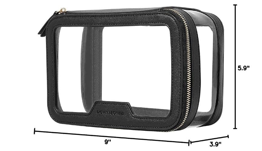 ROWNYEON Clear Makeup Case Toiletry Bag Multipurpose Travel Makeup Train Case Portable Cosmetic Organizer Transparent Storage Bag - Black thumbnail 8