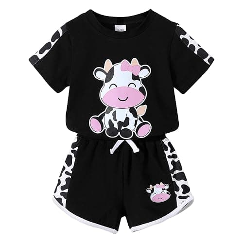 YOUNGER TREE Toddler Infant Baby Girls Summer Outfits Leopard Print Short Sleeve Pocket T-Shirt Tops Pants Clothes Sets - Image 1