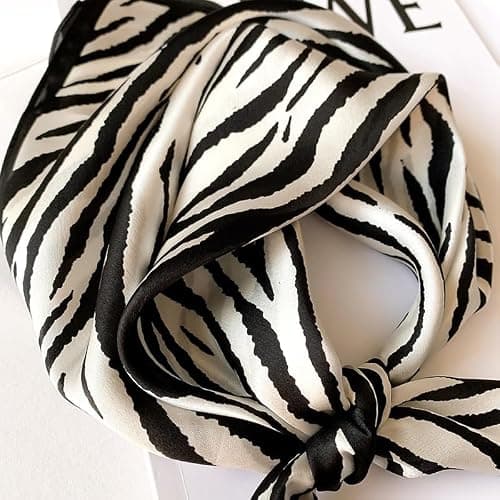 FEIBOON Mulberry Silk Scarfs Neck Scarf 21" Small Square Scarfs hair scarf bandana Neckerchief Headscarf for Women thumbnail 2