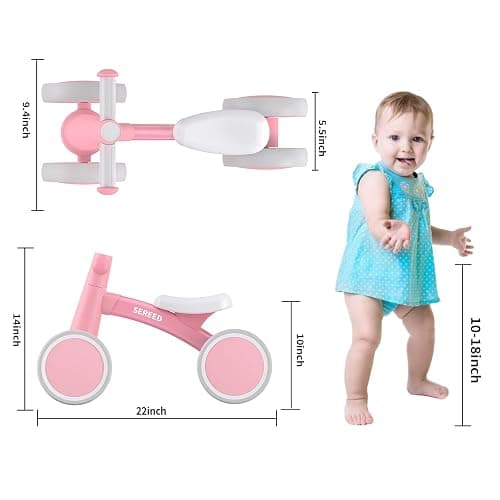 SEREED Baby Balance Bike for 1 Year Old Boys Girls 12-24 Month Toddler Balance Bike, 4 Wheels Toddler First Bike, First Birthday Gifts thumbnail 2