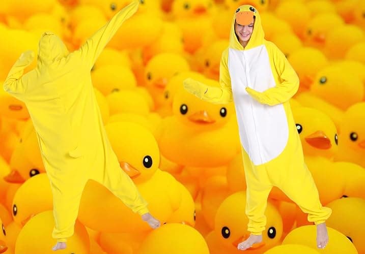 Markest Unisex Onesie for Adult and Teenagers Animal Yellow Duck Cosplay Costumes One Piece Pajama thumbnail 4