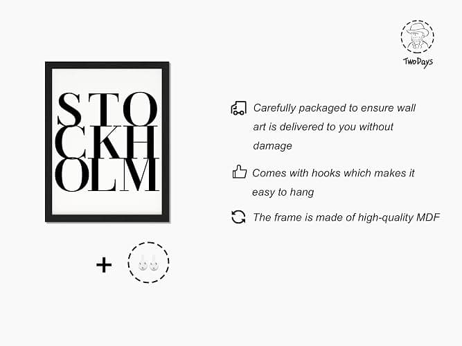 TwoDays Stockholm Style Room Decor for Women, Chic Trendy Wall Art for Living Room Aesthetic, Luxury Fashion Posters for Home Bedroom Apartment Dorm (8" X 10", Set of 6, Black Framed) thumbnail 3